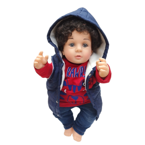Conjunto 3 piezas con Chaleco Aborregado, Playera manga larga Y Pantalón Mezclilla Bebé