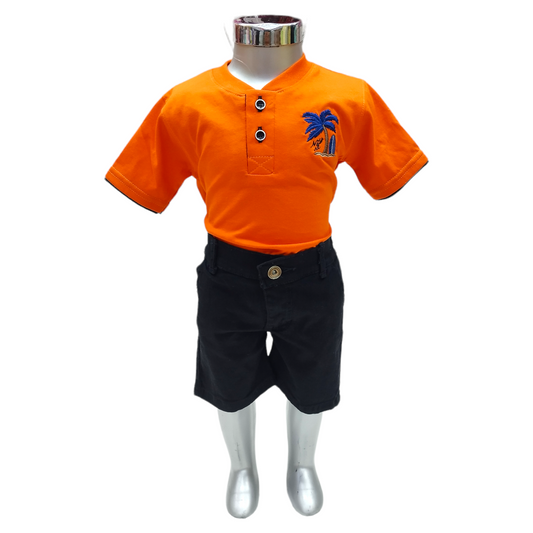 Conjunto Short Gabardina Y Playera Cuello Redondo, 2 A 6 Años